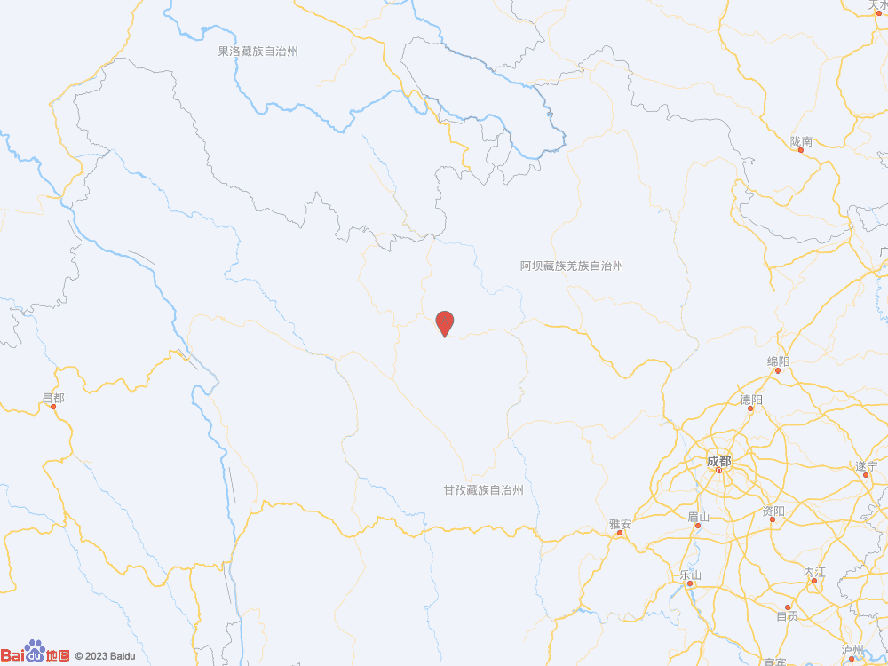 四川阿壩州壤塘縣發生3.4級地震