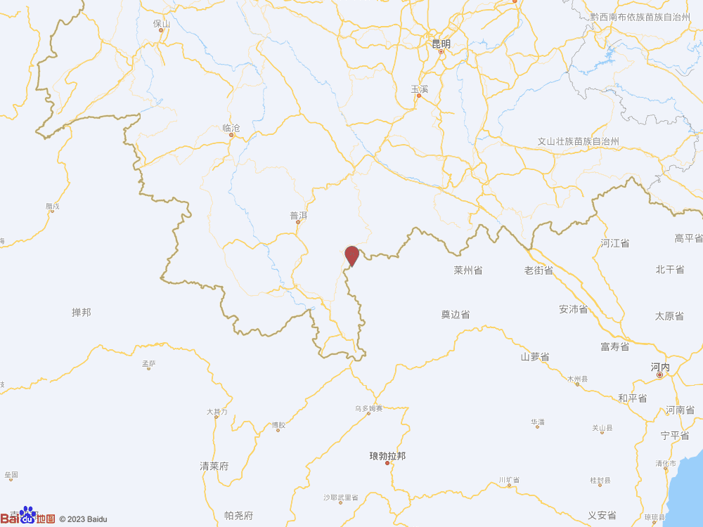 老撾（北緯22.34度，東經101.67度）發生3.3級地震