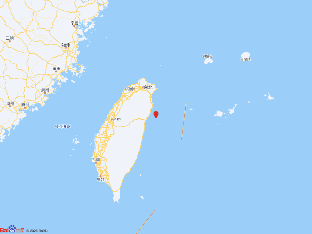 臺灣花蓮縣海域（北緯24.24度，東經121.96度）發生4.0級地震