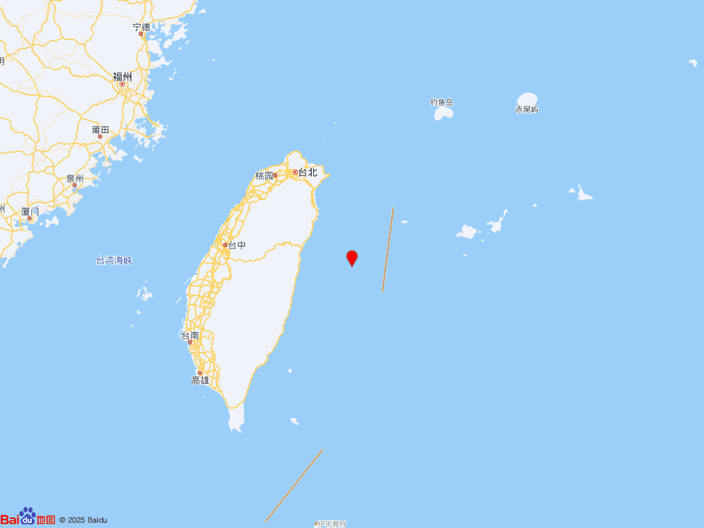 臺灣花蓮縣海域（北緯23.95度，東經122.31度）發生5.0級地震