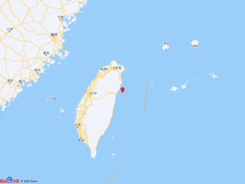 臺灣花蓮縣海域（北緯24.22度，東經121.89度）發生5.6級地震