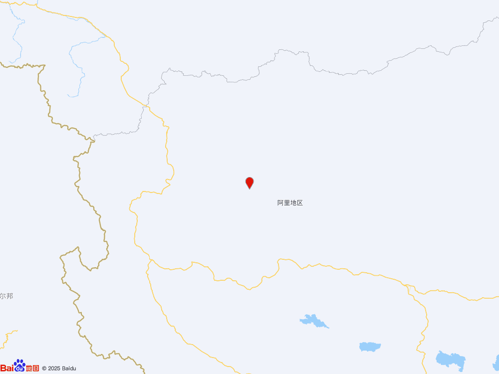 西藏阿里地區日土縣（北緯33.64度，東經81.92度）發生3.8級地震