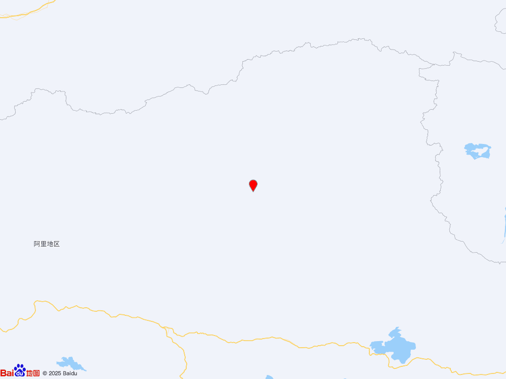 西藏那曲市尼瑪縣（北緯34.22度，東經86.42度）發生3.6級地震